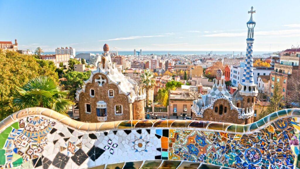  Gaudi mosaics in Barcelona, Spain.