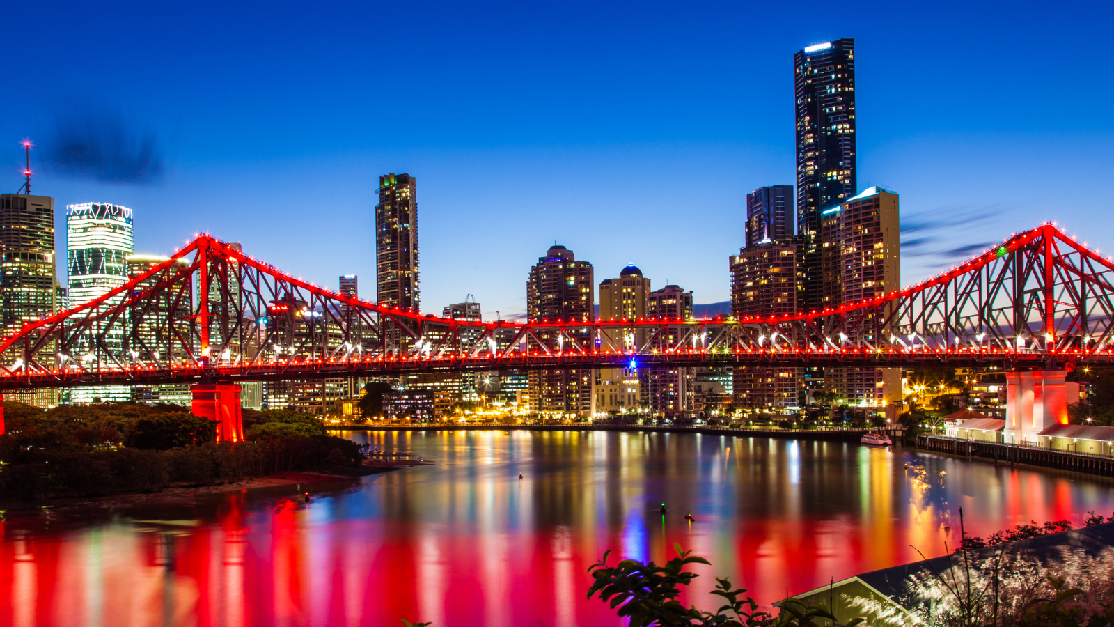 Brisbane's iconic Story Bridge at night 