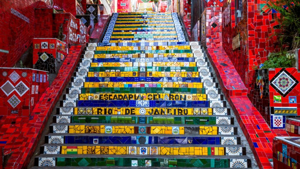 Decorated tile steps in Rio de Janeiro. 