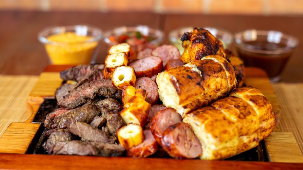 Brazilian barbecue food. 