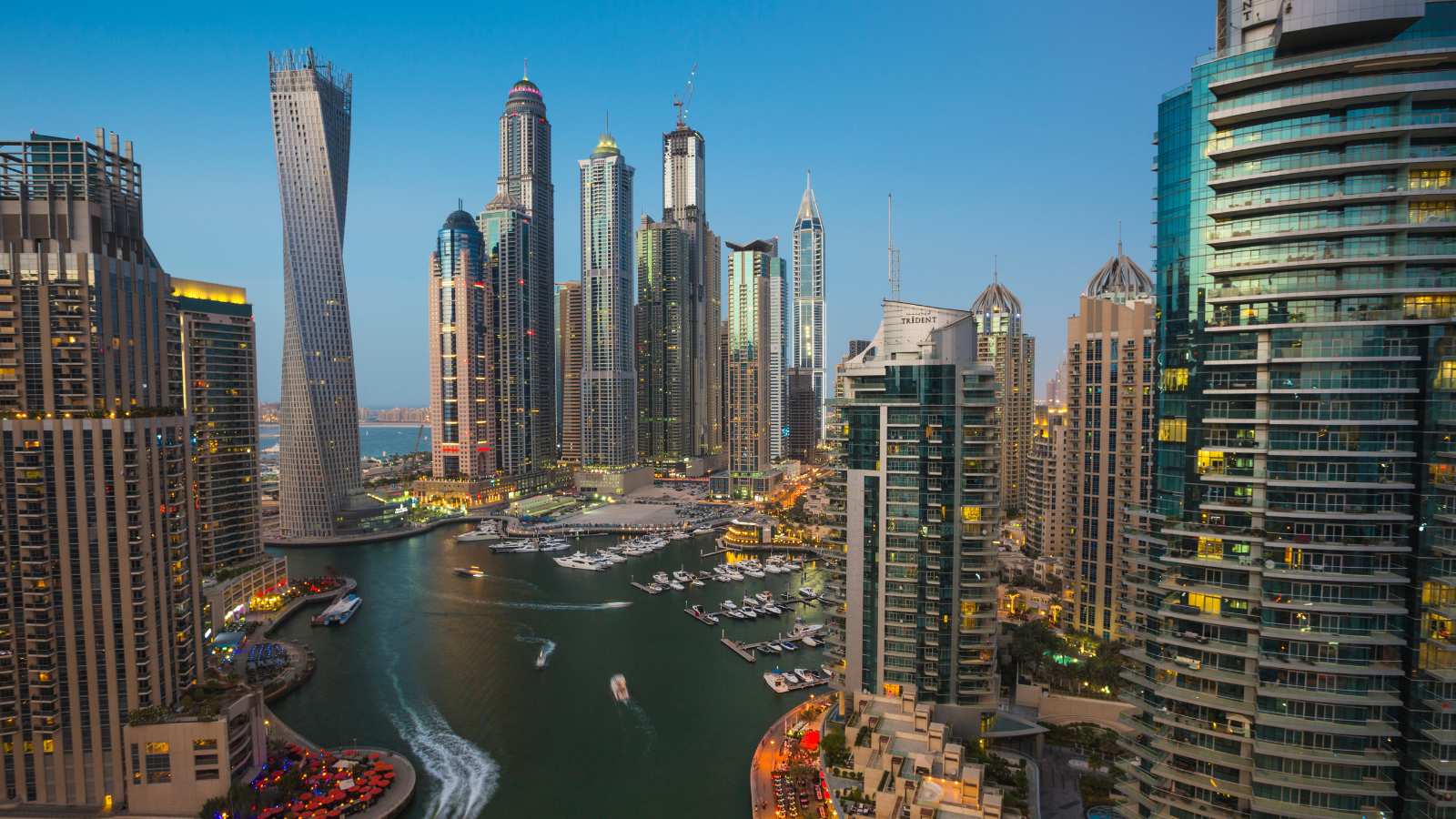 Dubai Marina at dusk