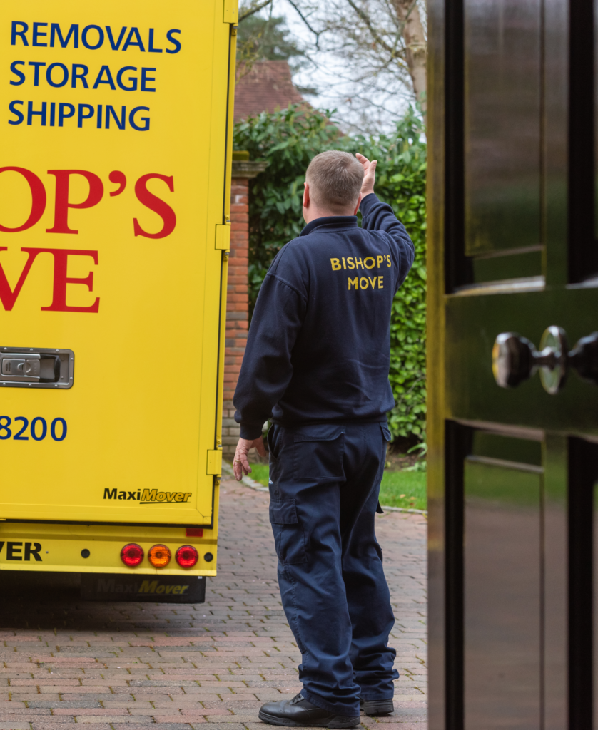 Looking at a removals van when moving house to the UK with Bishop's Move