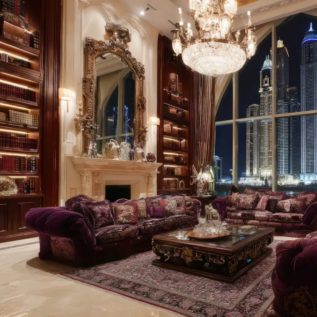 Typical furniture layout in a luxury Dubai living room